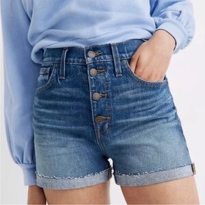 MADEWELL High-Rise Denim Shorts: Button-Front Edition